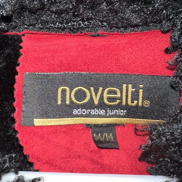 Women's Red Jacket with Black Fur Trim - Picture 2 of 3